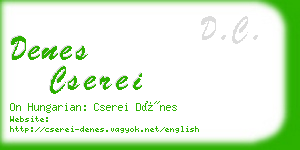 denes cserei business card